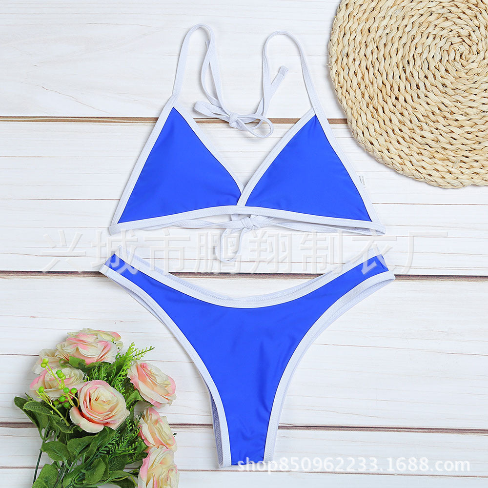 Solid Bikini with edge Lining.