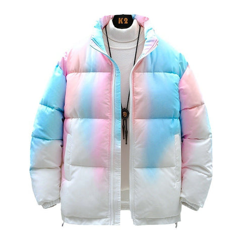 Stand-up Collar Gradient Plush Thickened Jacket With Pockets