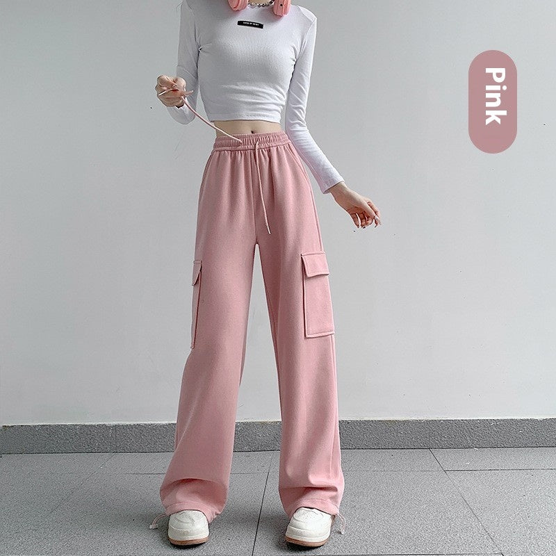 American Style Overalls Women's Casual Loose Tapered Drawstring Trouser