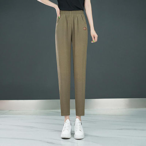 Women's Slim All-matching Straight Thin Cropped Pants