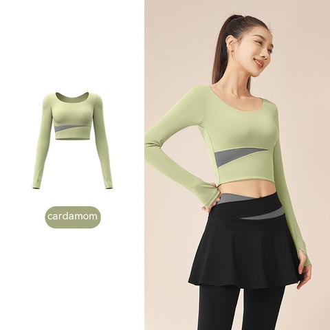 Slim Fit Nude Fast Drying Seamless Long Sleeve Active Sports Tops