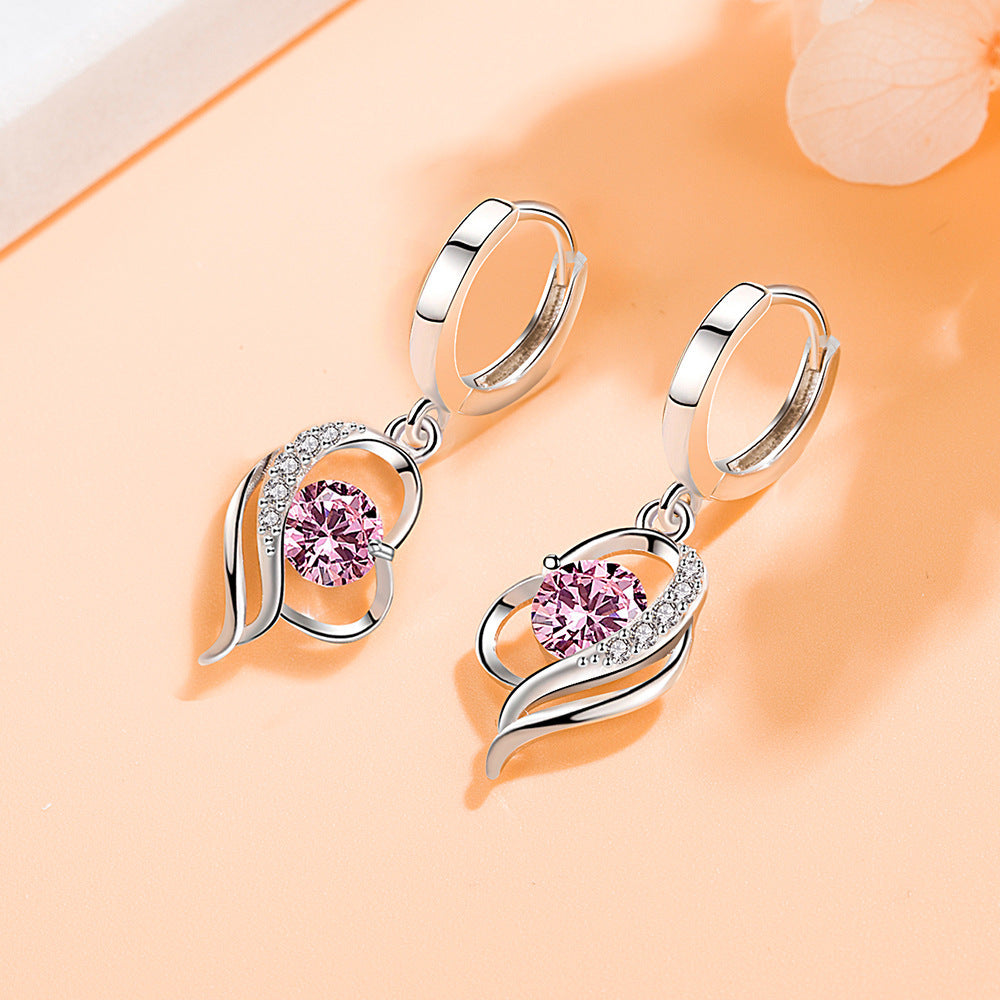 Chic Soft Ear Rings Mid-length Heart-shaped
