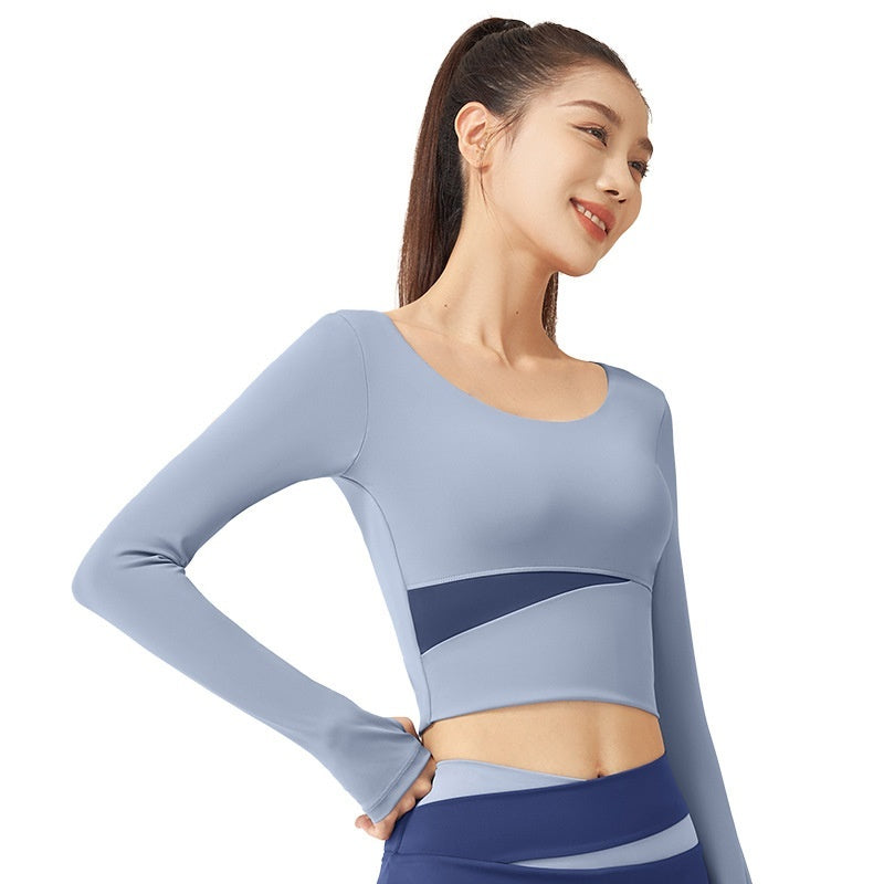 Slim Fit Nude Fast Drying Seamless Long Sleeve Active Sports Tops