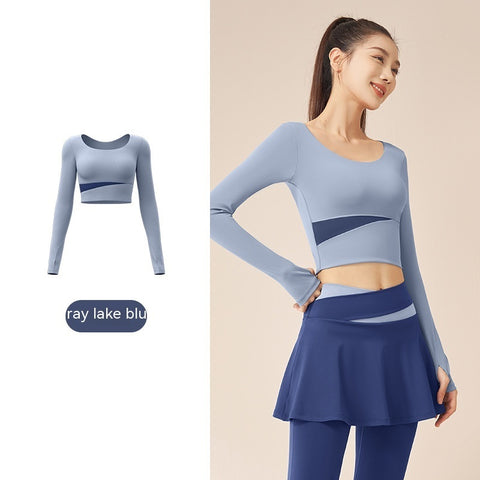 Slim Fit Nude Fast Drying Seamless Long Sleeve Active Sports Tops