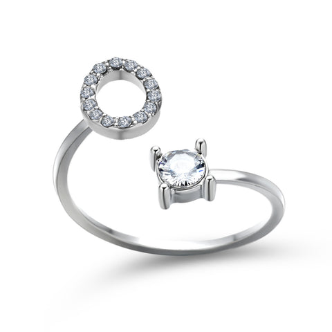 Adjustable 26 Initial Letter Ring Fashion Jewelry For Women Simple Elegant Jewelry