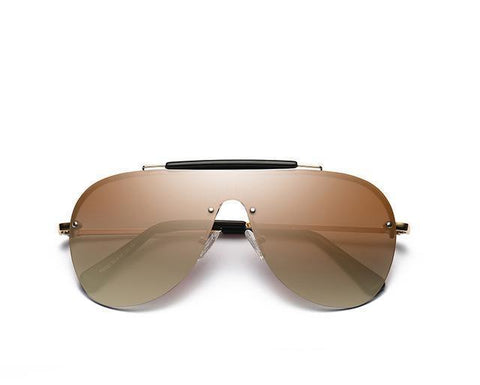 One-Piece Large Frame Aviator Sun Glasses