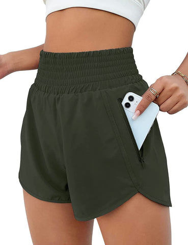Women's Fashion High Top Sports Running Yoga Short Belt Lining