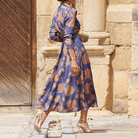 Fashionable Printed Midi Dress