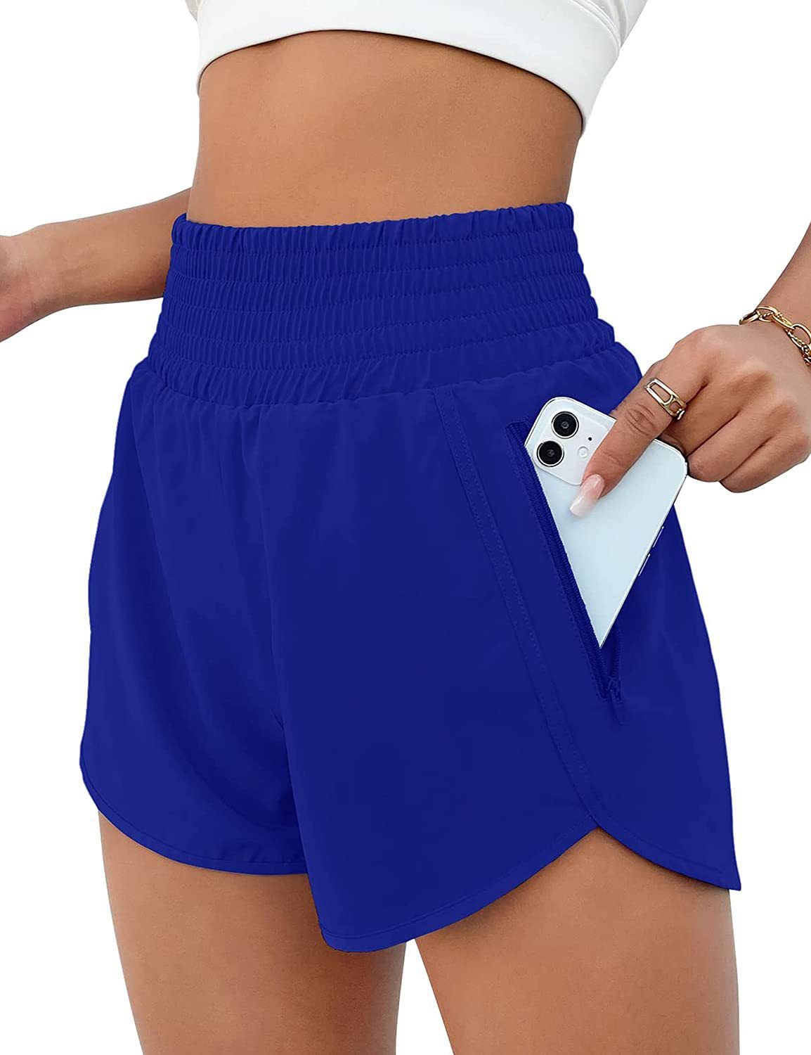 Women's Fashion High Top Sports Running Yoga Short Belt Lining