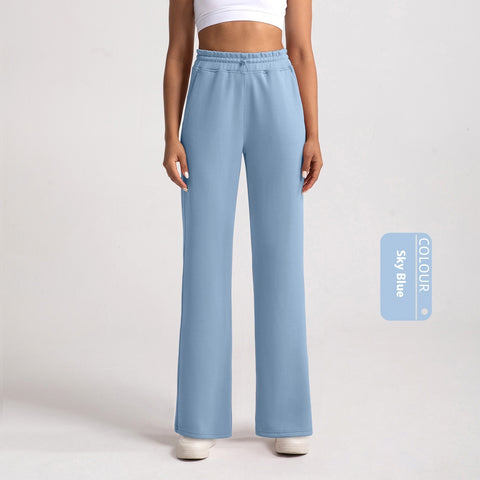 Sports Wide-leg Stone Washed Model Loose Straight Trouser