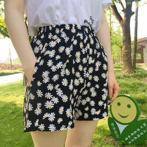 Daisy Polka Dot Chiffon High Waist Wide Leg Shorts