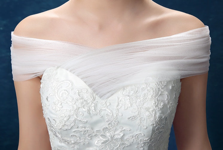Fashionable shoulder lace Fish Tail Han Wedding Dress