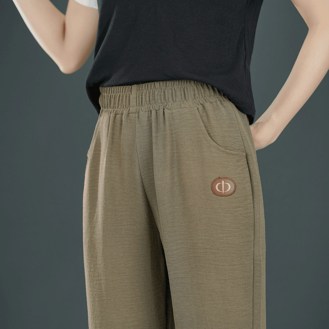 Women's Slim All-matching Straight Thin Cropped Pants