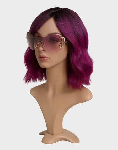 Trendy Monoblock Snake Shape Legs Women Eyewear