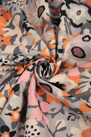 Women's V-neck Printed Loose Midi Dress