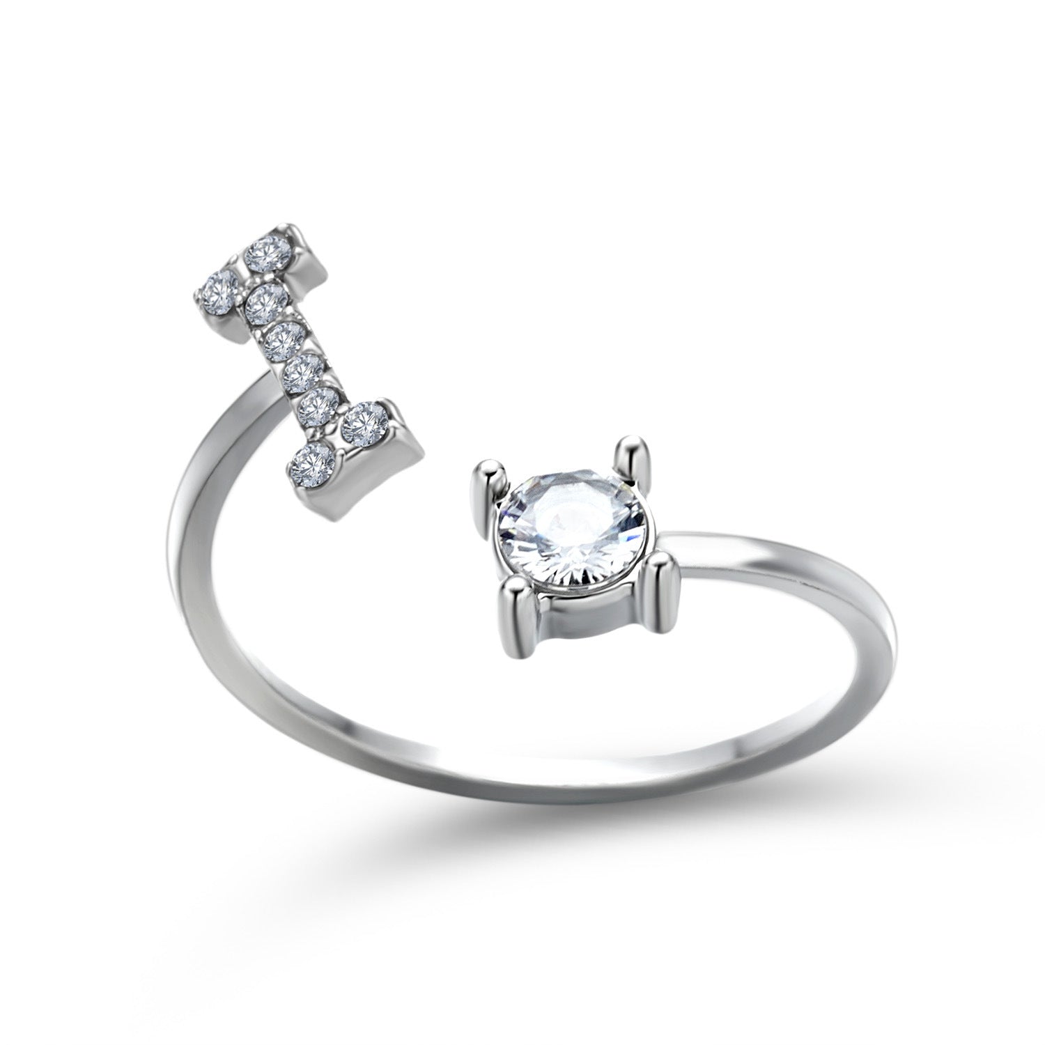 Adjustable 26 Initial Letter Ring Fashion Jewelry For Women Simple Elegant Jewelry