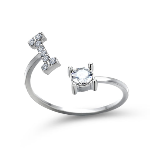 Adjustable 26 Initial Letter Ring Fashion Jewelry For Women Simple Elegant Jewelry