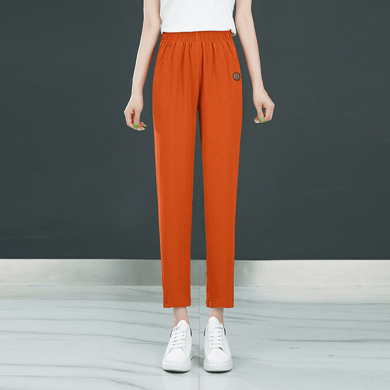 Women's Slim All-matching Straight Thin Cropped Pants