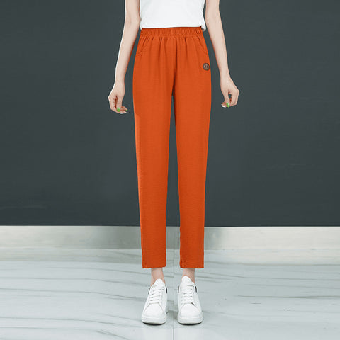 Women's Slim All-matching Straight Thin Cropped Pants