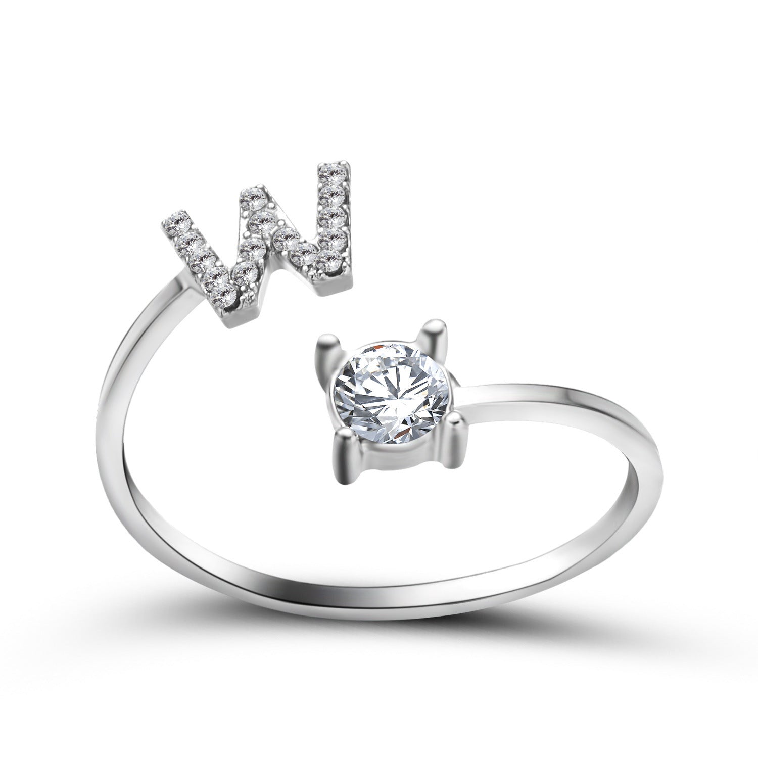 Adjustable 26 Initial Letter Ring Fashion Jewelry For Women Simple Elegant Jewelry