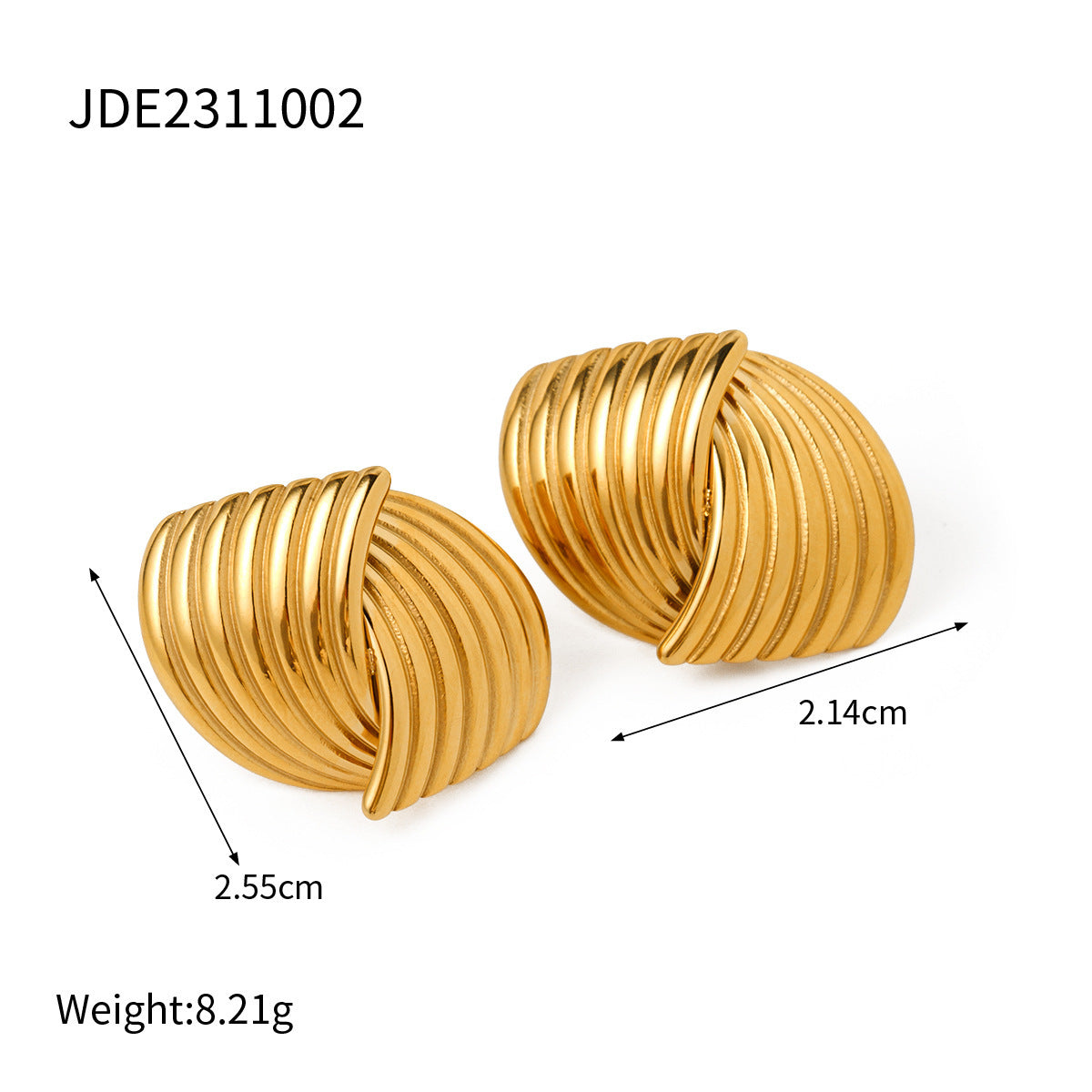 European And American Stainless Steel Contrast Earrings
