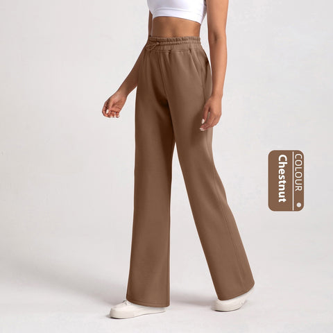 Sports Wide-leg Stone Washed Model Loose Straight Trouser