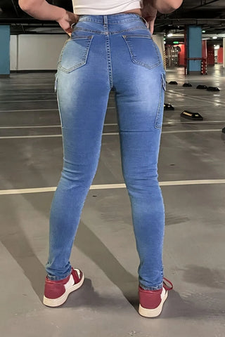 Skinny Jeans with Washed Front