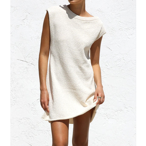 European and American women's slanted shoulder dress