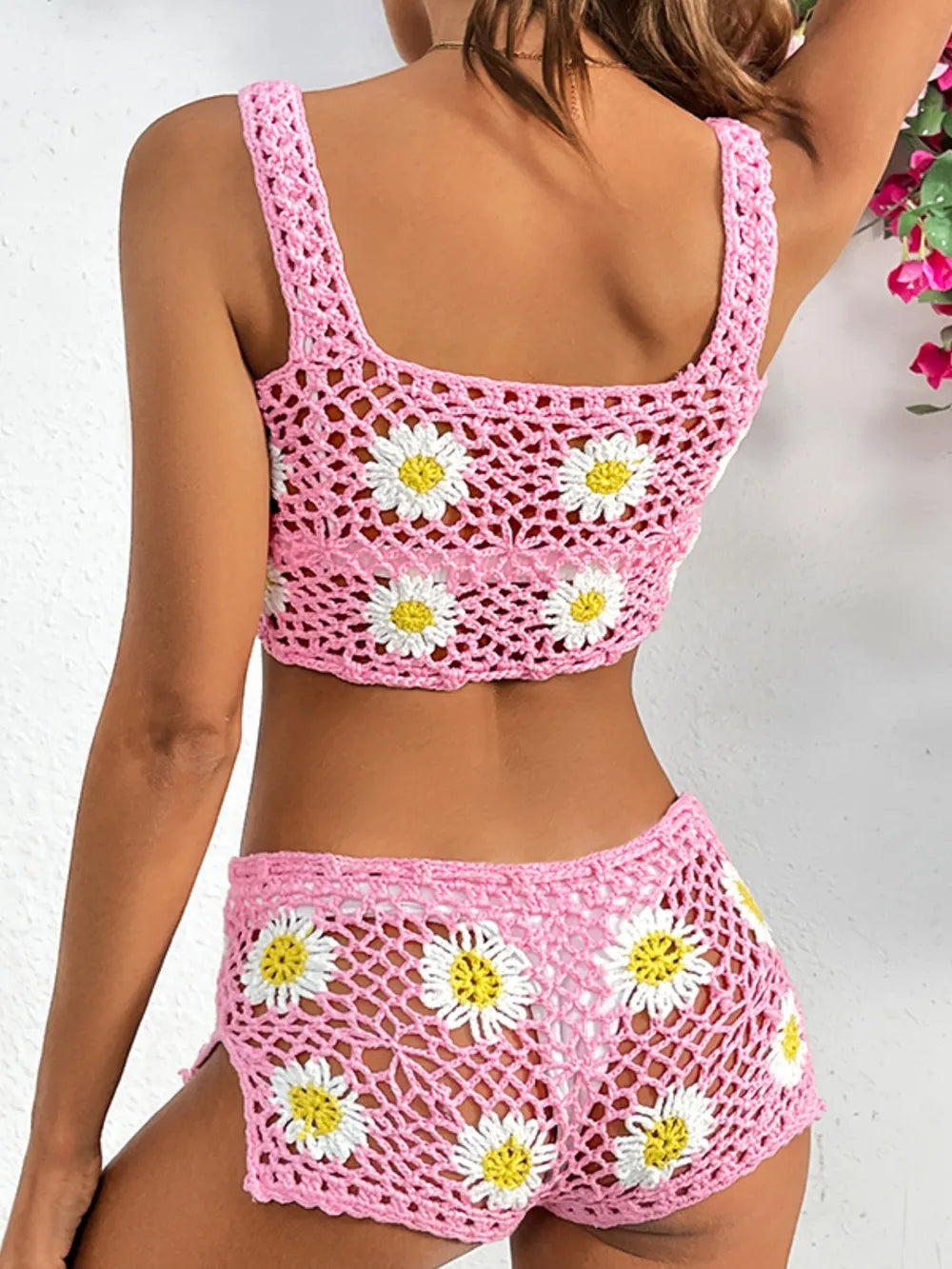 New bikini set daisy swimsuit camisole shorts set