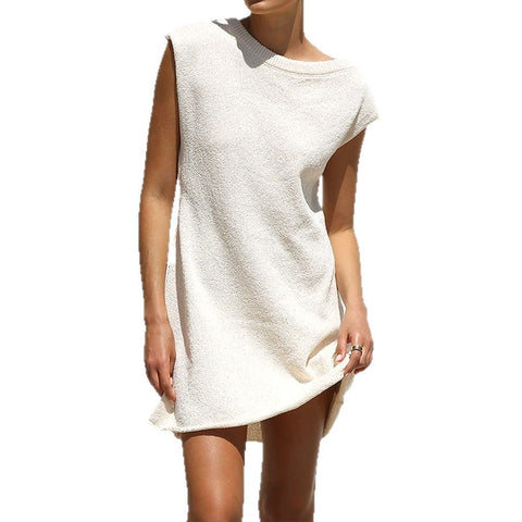 European and American women's slanted shoulder dress
