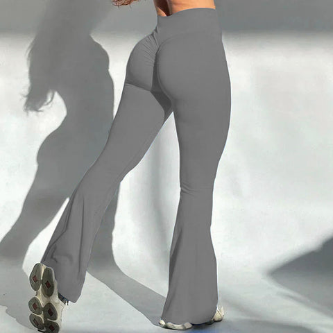 Yoga & Workout Rear Wrinkle Slim Fit Bell-bottom Quick-drying Sweat Pants