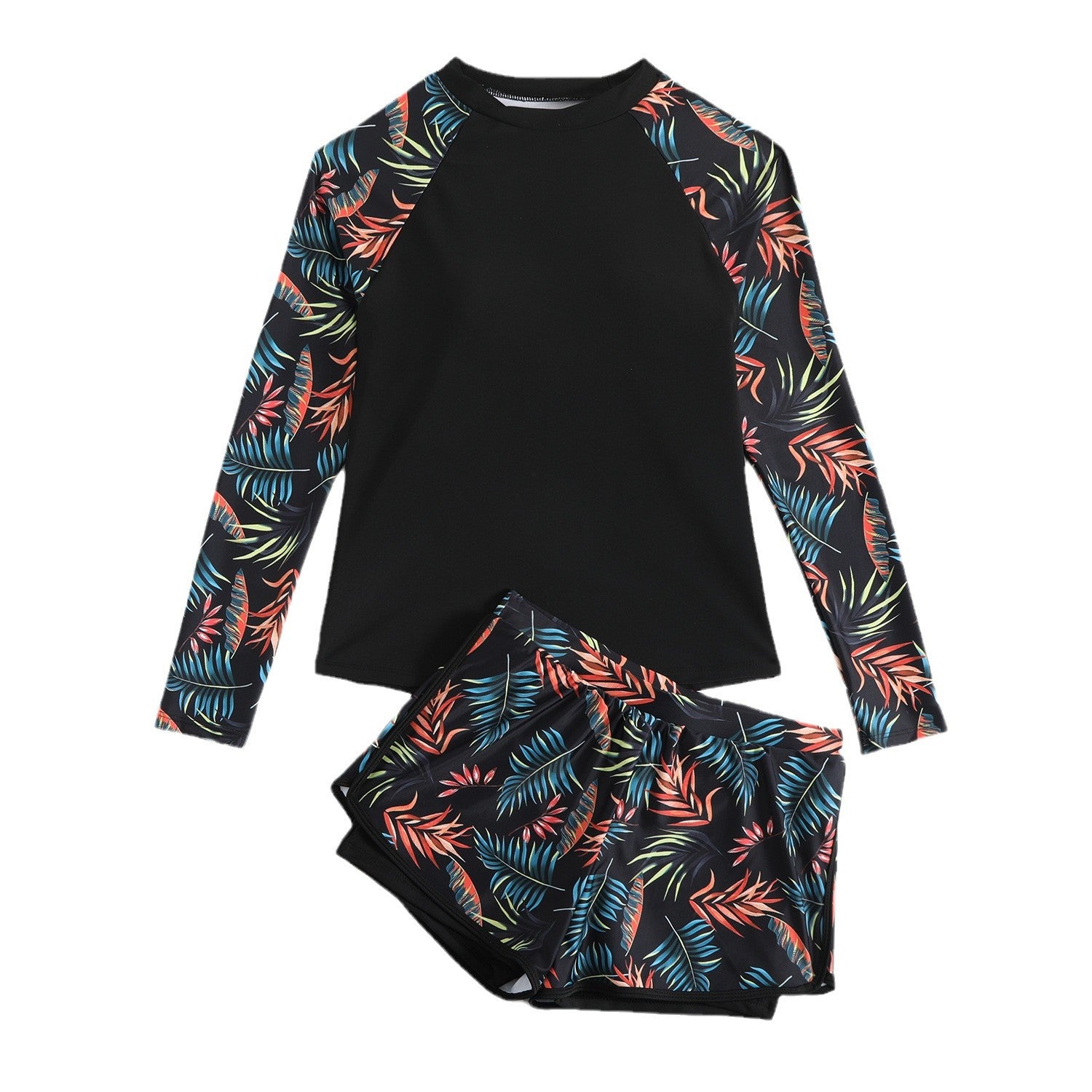 Printed Stitching Women's Split Tankini Swimsuit