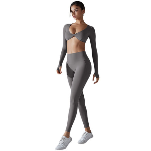 Yoga Clothes Sports Push Up Long Sleeve Workout Clothes Suit