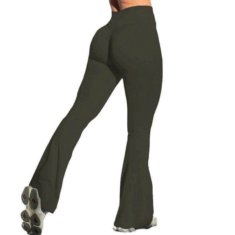 Yoga & Workout Rear Wrinkle Slim Fit Bell-bottom Quick-drying Sweat Pants
