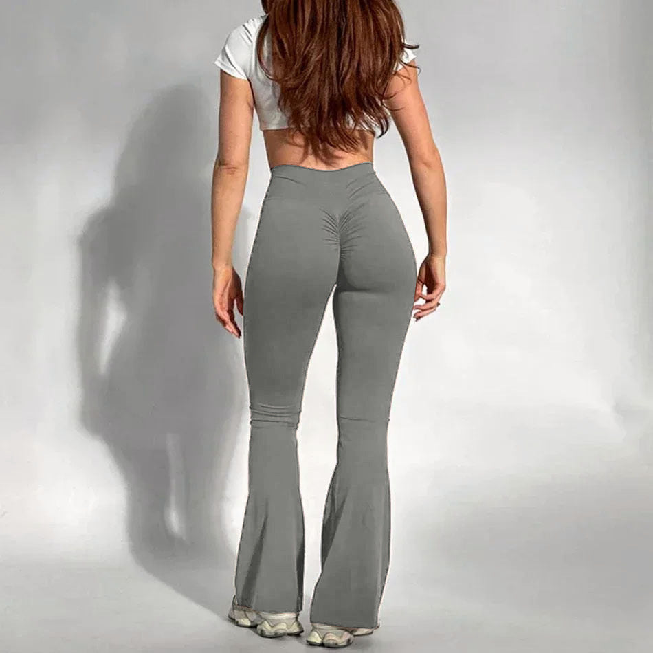 Yoga & Workout Rear Wrinkle Slim Fit Bell-bottom Quick-drying Sweat Pants