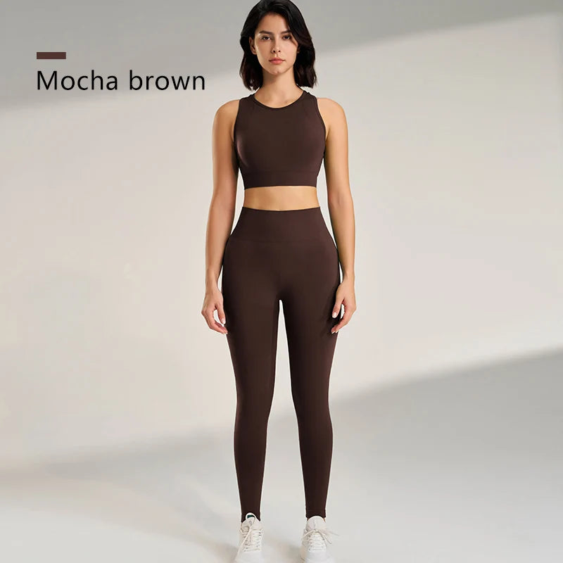 Yoga Underwear Athletic Tank Top Long Pants Set