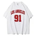 Female Tshirt Los Angeles 91 Street City Printed T-Shirts Casual Breathable T-Shirts Loose Short Sleeve Top Oversized Streetwear