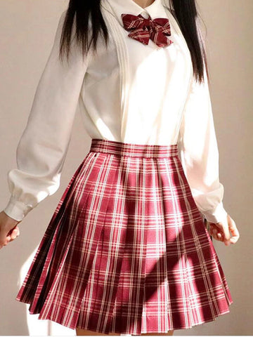 ZOKI Plaid Women Pleated Skirt Bow Knot Summer High Waist Preppy Girls Dance Mini Skirt Cute A Line Harajuku Sexy Japan Faldas