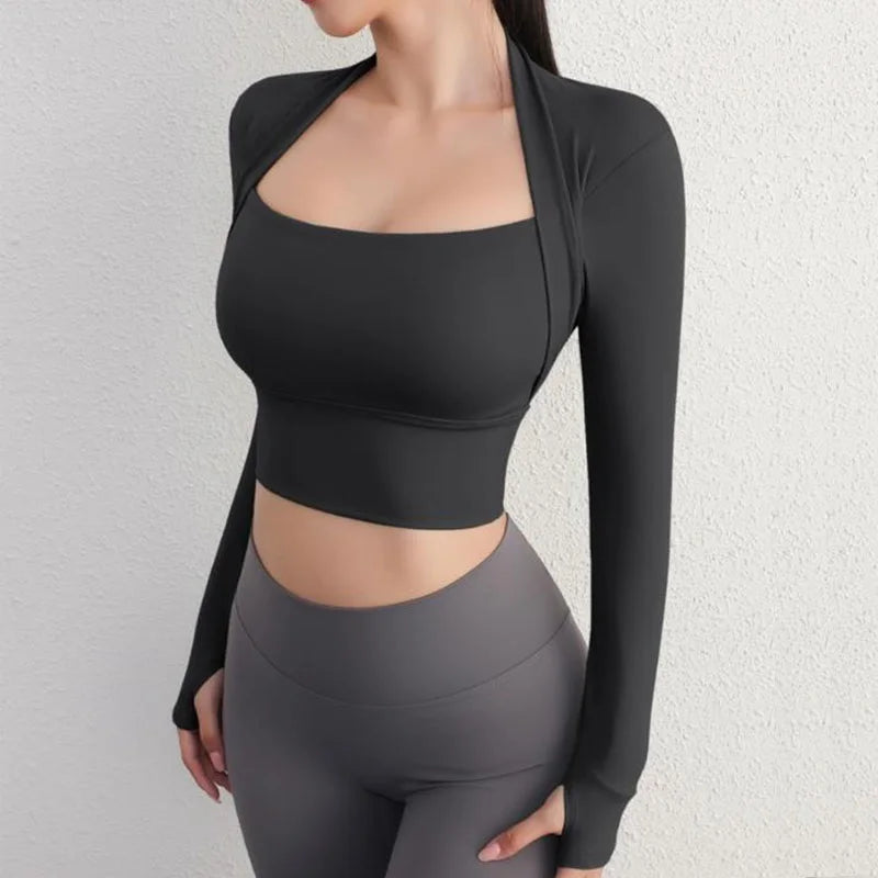 Cloud Hide Short Sleeve Sports Fitness Crop Top