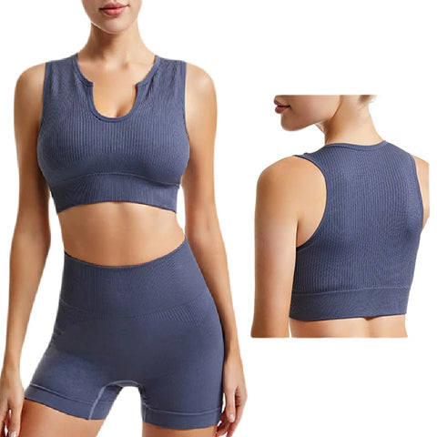 Fitness Tops & Shorts Seamless Sports Set