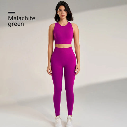 Yoga Underwear Athletic Tank Top Long Pants Set
