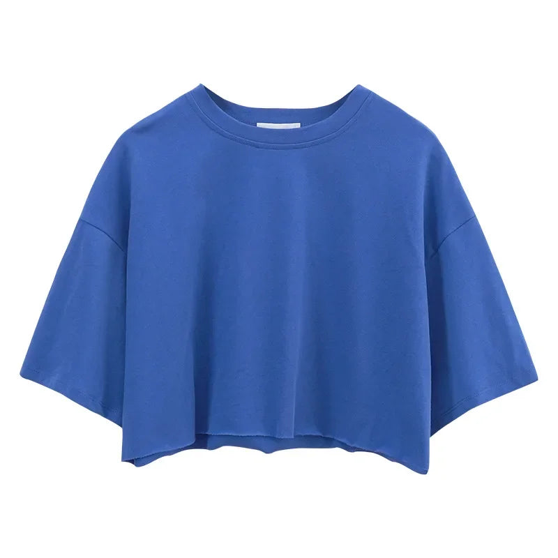 Leisure Versatile Fitness & Active Crop Top Loose Sports T-shirt