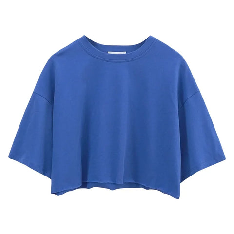 Leisure Versatile Fitness & Active Crop Top Loose Sports T-shirt