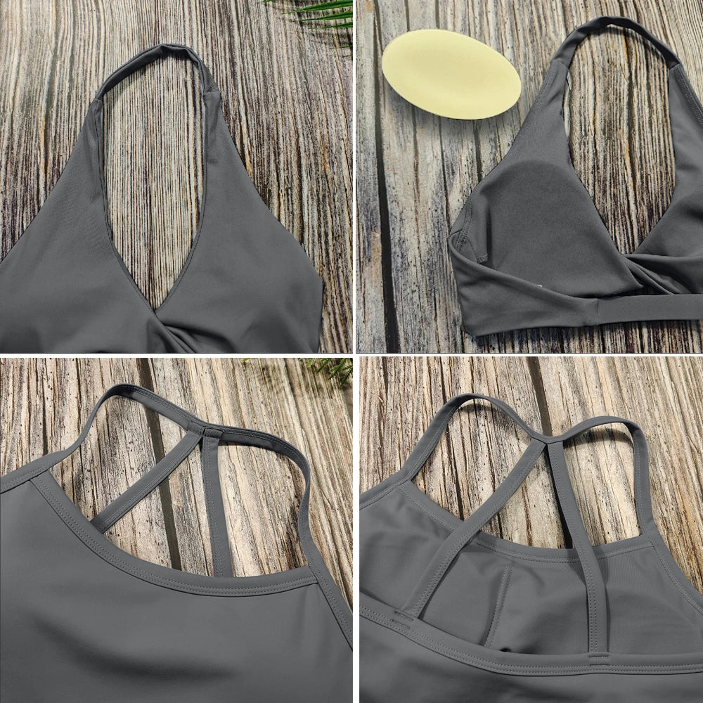 Gym Set Short Yoga Tracksuits Women 2 PCS Sport Suit Fitness Clothing Workout Outfits Push Up Shorts Sporty Bra Sportwear