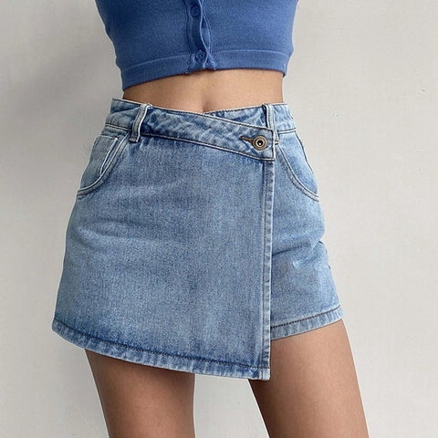Plus Size Double Layered Low Waist Shorts Skirts