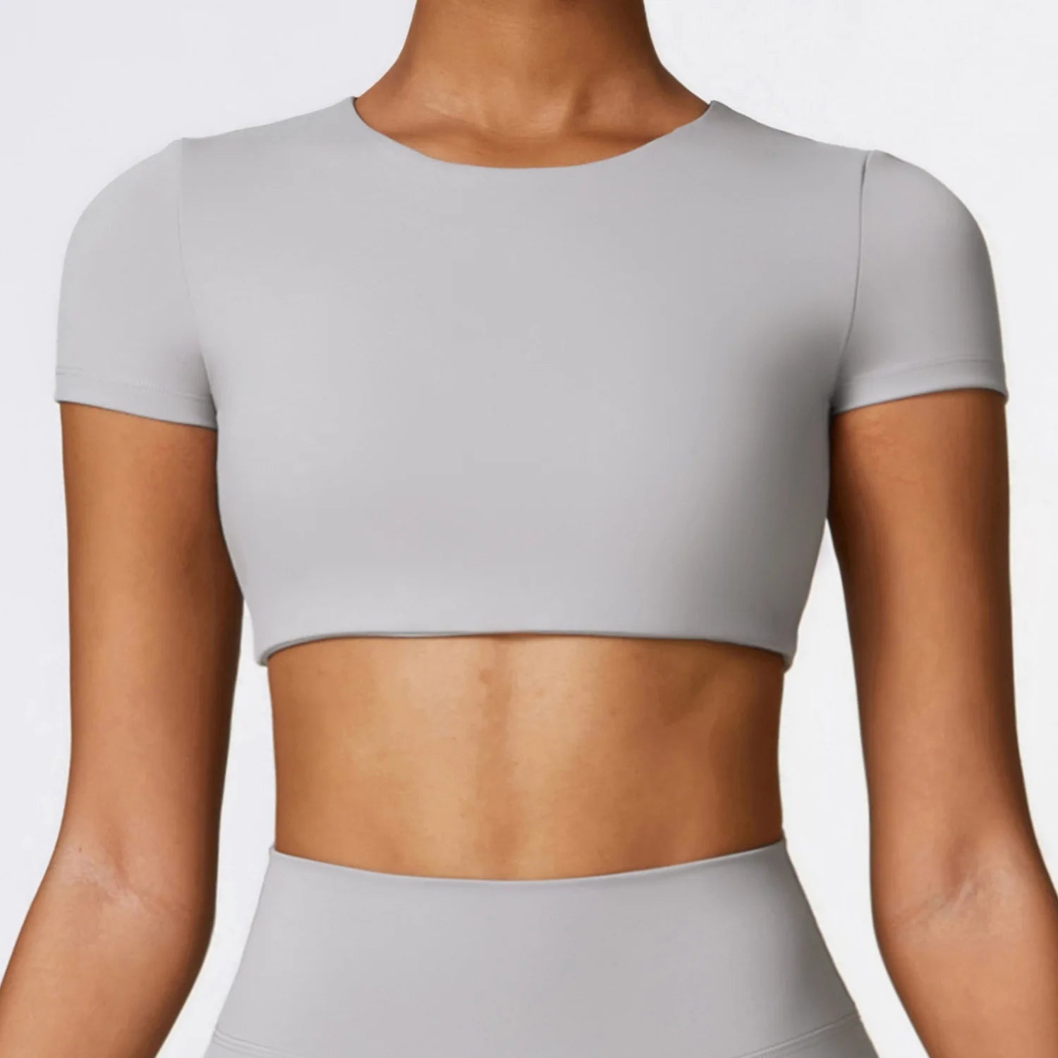 Sports Top Round Neck Yoga & Fitness Half Sleeve Crop Top