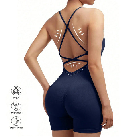 Yoga Criss Cross Backless Cami Sports Set