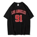 Female Tshirt Los Angeles 91 Street City Printed T-Shirts Casual Breathable T-Shirts Loose Short Sleeve Top Oversized Streetwear
