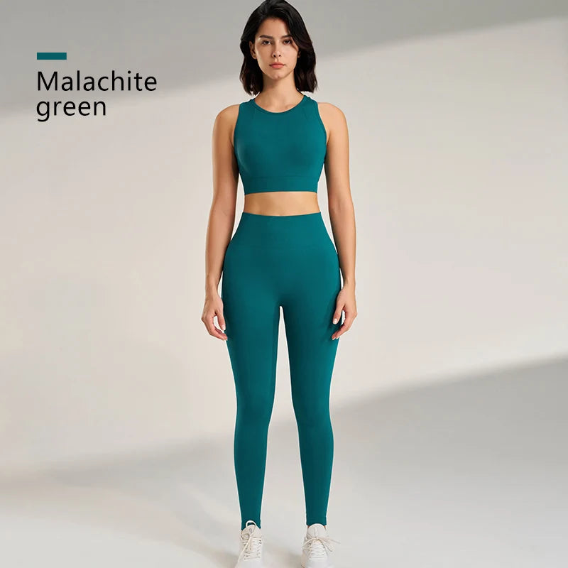 Yoga Underwear Athletic Tank Top Long Pants Set