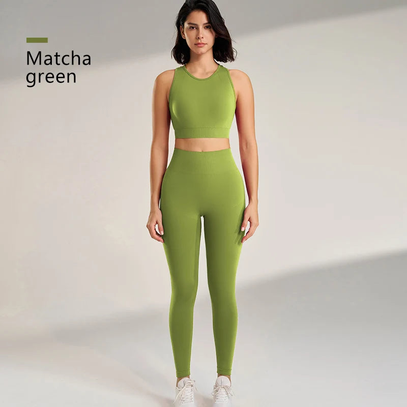 Yoga Underwear Athletic Tank Top Long Pants Set